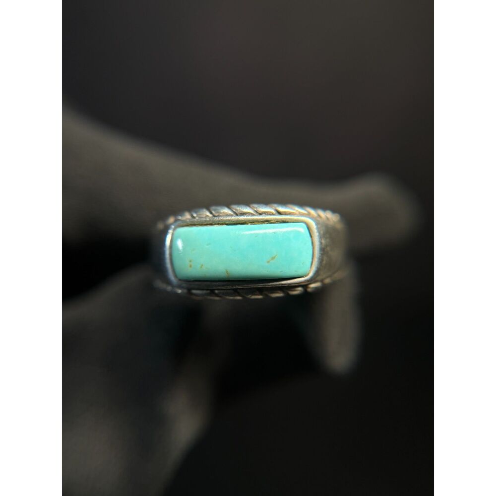 Carolyn Pollack Turquoise Sterling Silver Ring Size 10 - Picture 11 of 12